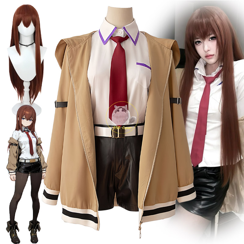 Women'S Fashion Hoodie - Anime Makise Kurisu Cosplay Costumes Wig