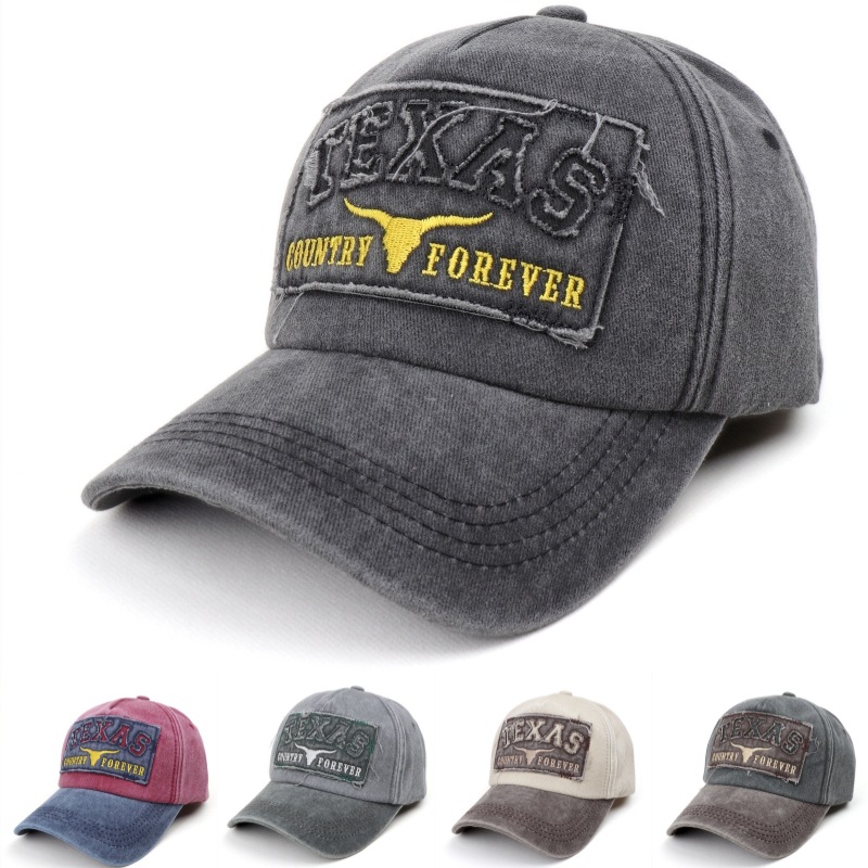 Women'S Fashion Website - Korean Version Washed Letters Baseball Caps