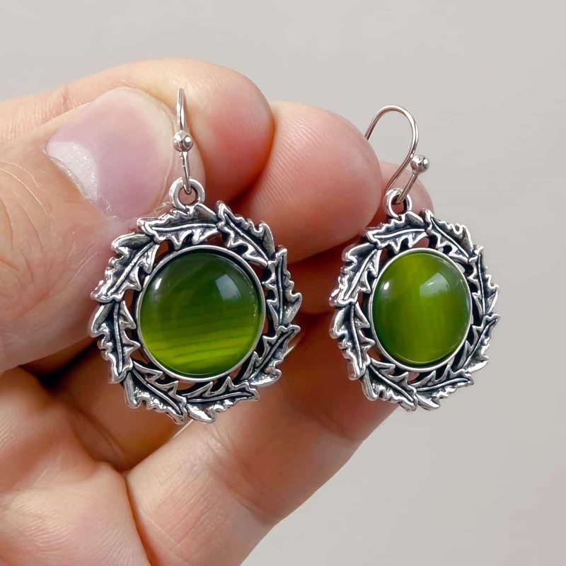 Women'S Fashion Renaissance Period - Bohemian Renaissance Period Circle Green Opal