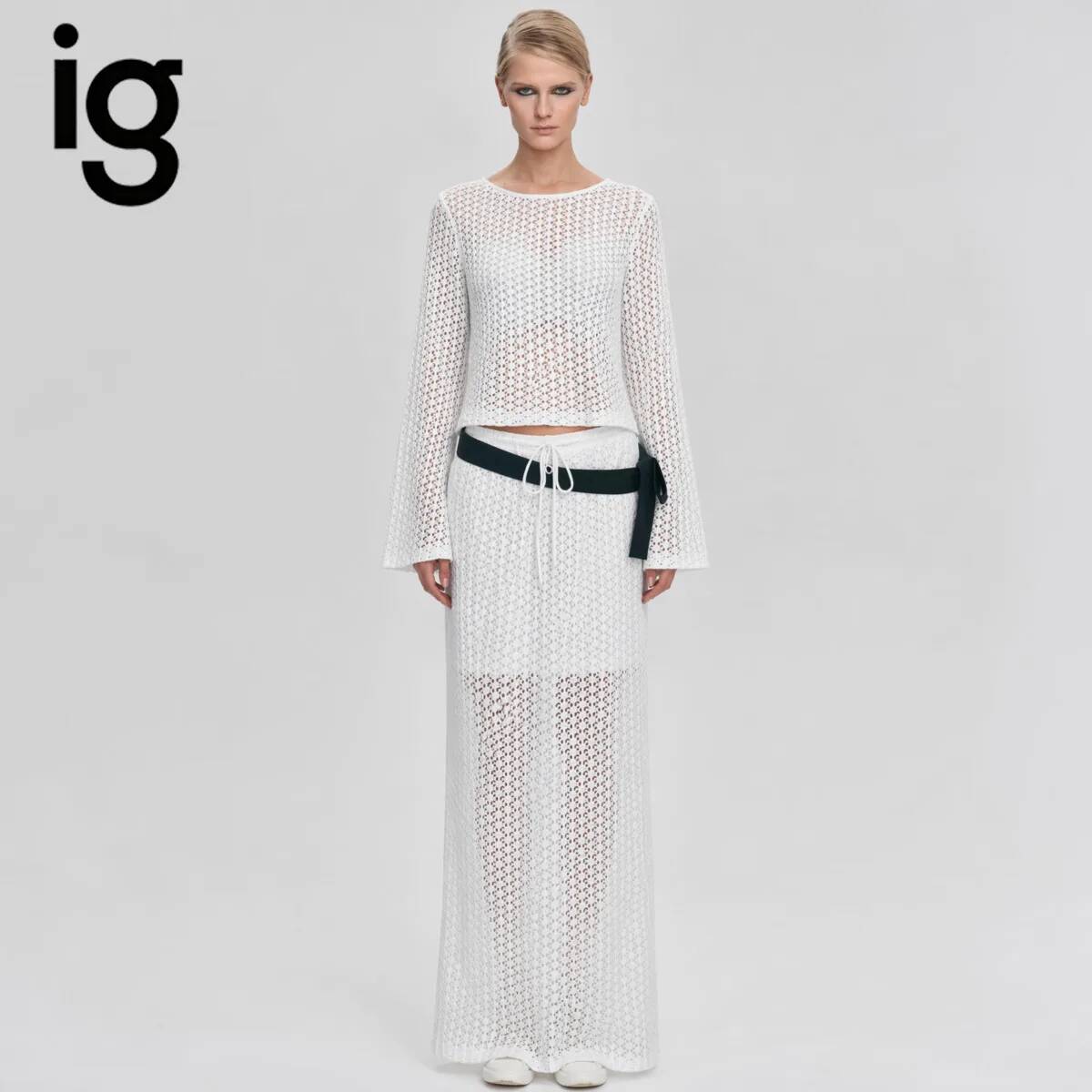 Crop Top Women - IG 2026 Women's Hollow Out Knit