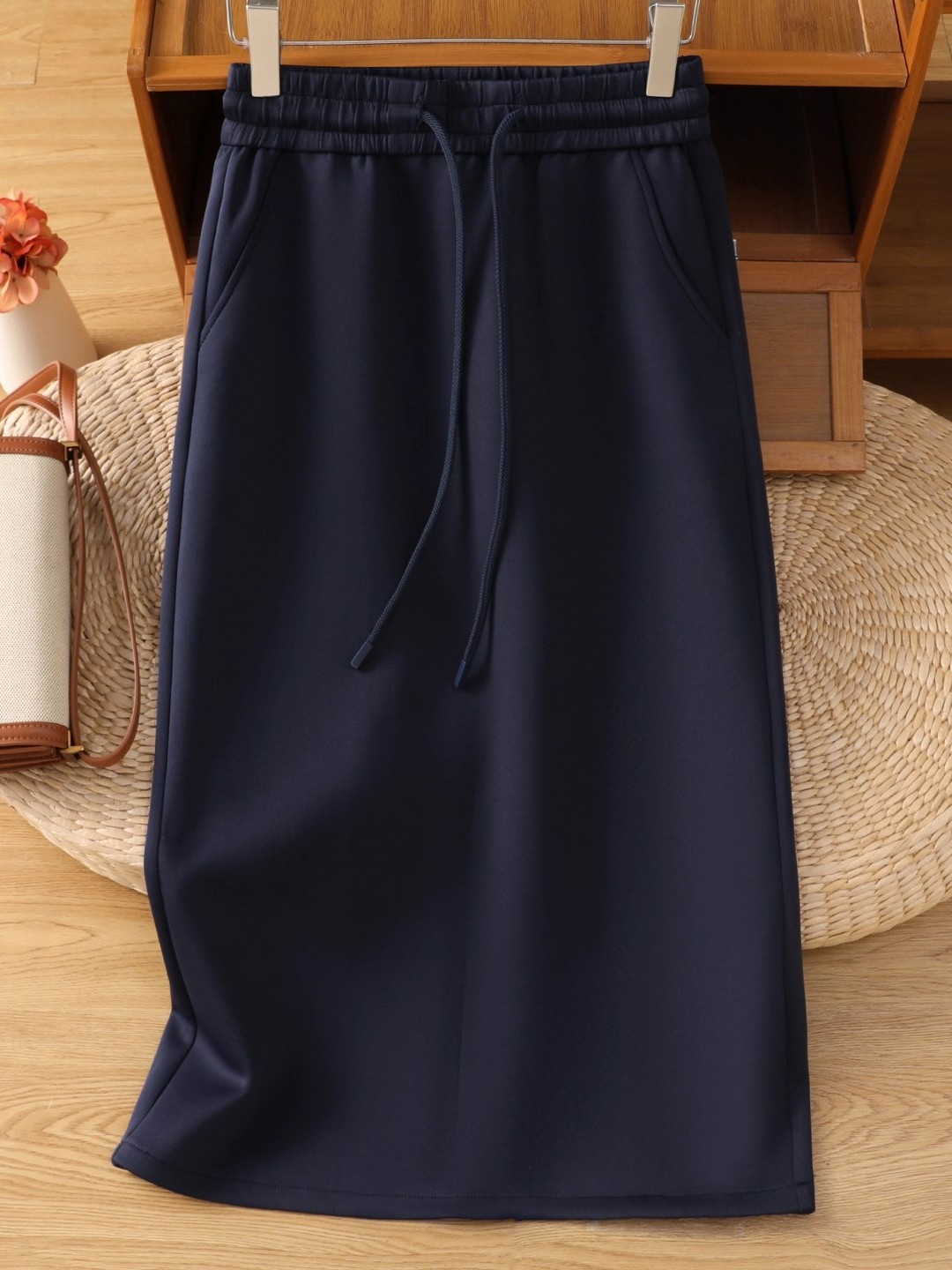 A-Line Skirt Midi - Dark Blue A-Line Midi Skirt Women's