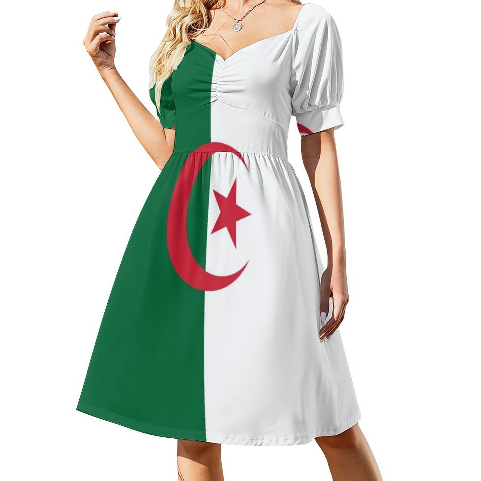 Women Fashion Gown - Algerian Flag Boho Chic Dress Elegant