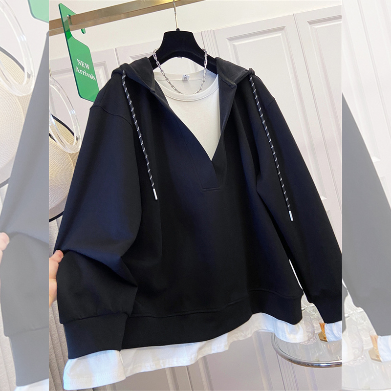 Women'S Fashion Hoodie - Spring Autumn fake two piece Plus