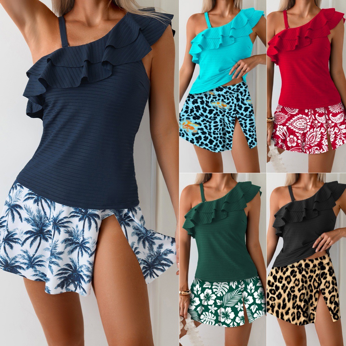 Crop Top Women - Woman Tankini Swimwear Sleeveless Crop Top