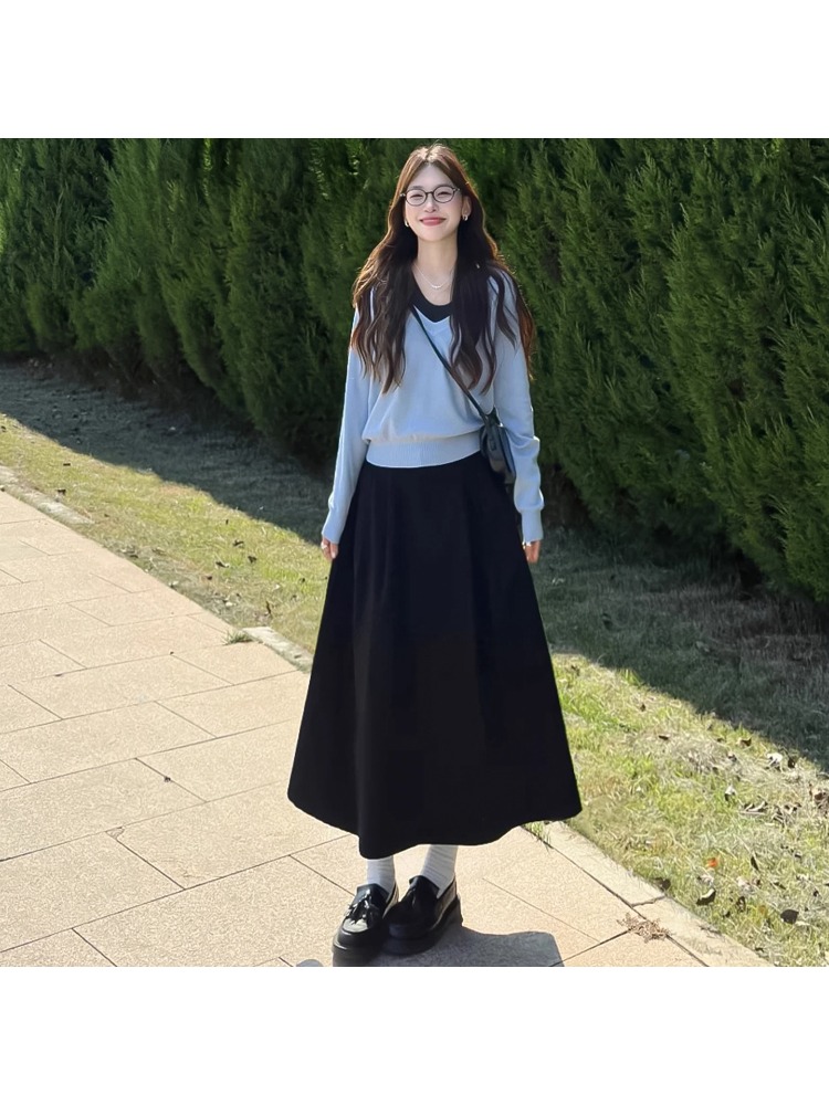A-Line Skirt Midi - High Waist A-Line Midi Work Skirt
