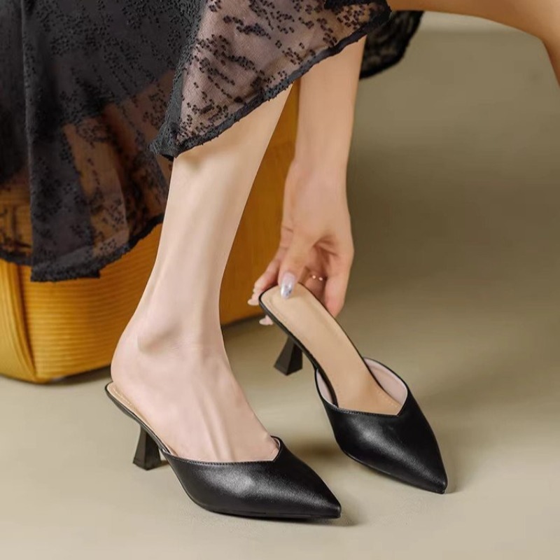 Women'S Fashion Business Casual - Women's Mules Pointed Toe Geometric Heel