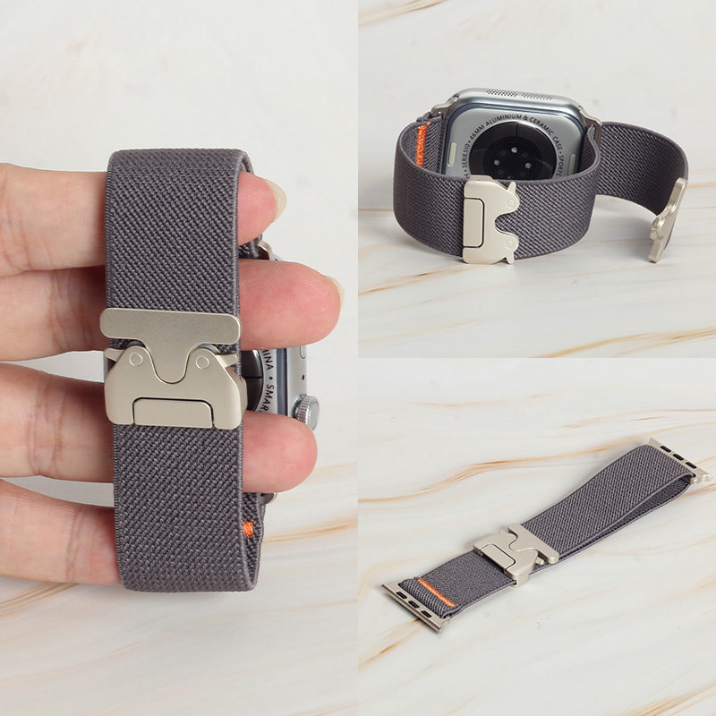 Women'S Fashion Website - Fashion Orange Stitching Elastic Nylon Strap
