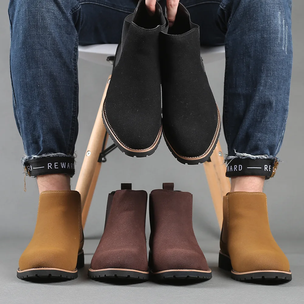 Women'S Fashion Business Casual - Men Ankle Boots British Style Suede