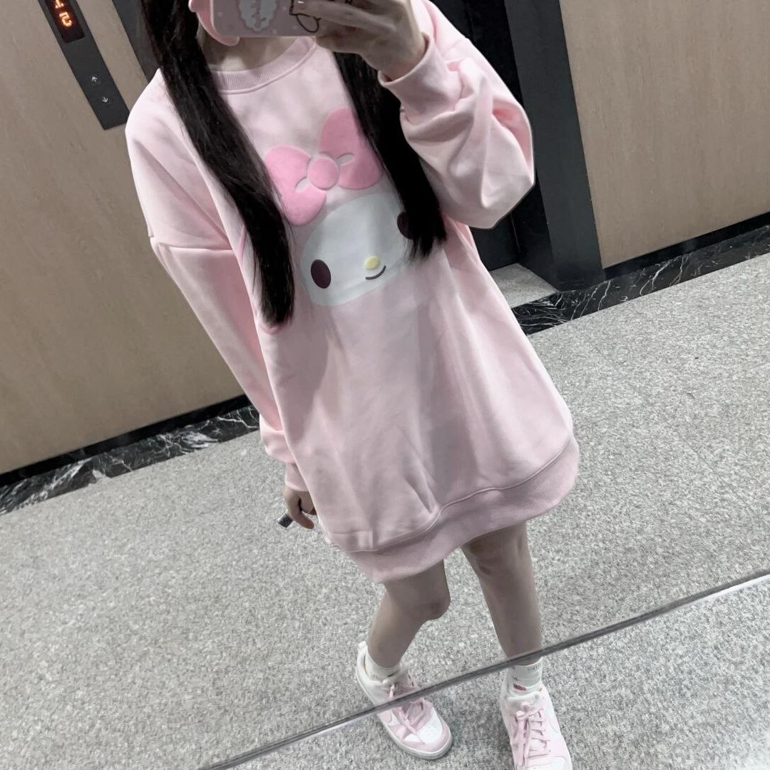 Women'S Fashion Hoodie - Sanrio Hello Kitty Printed Long Sleeved