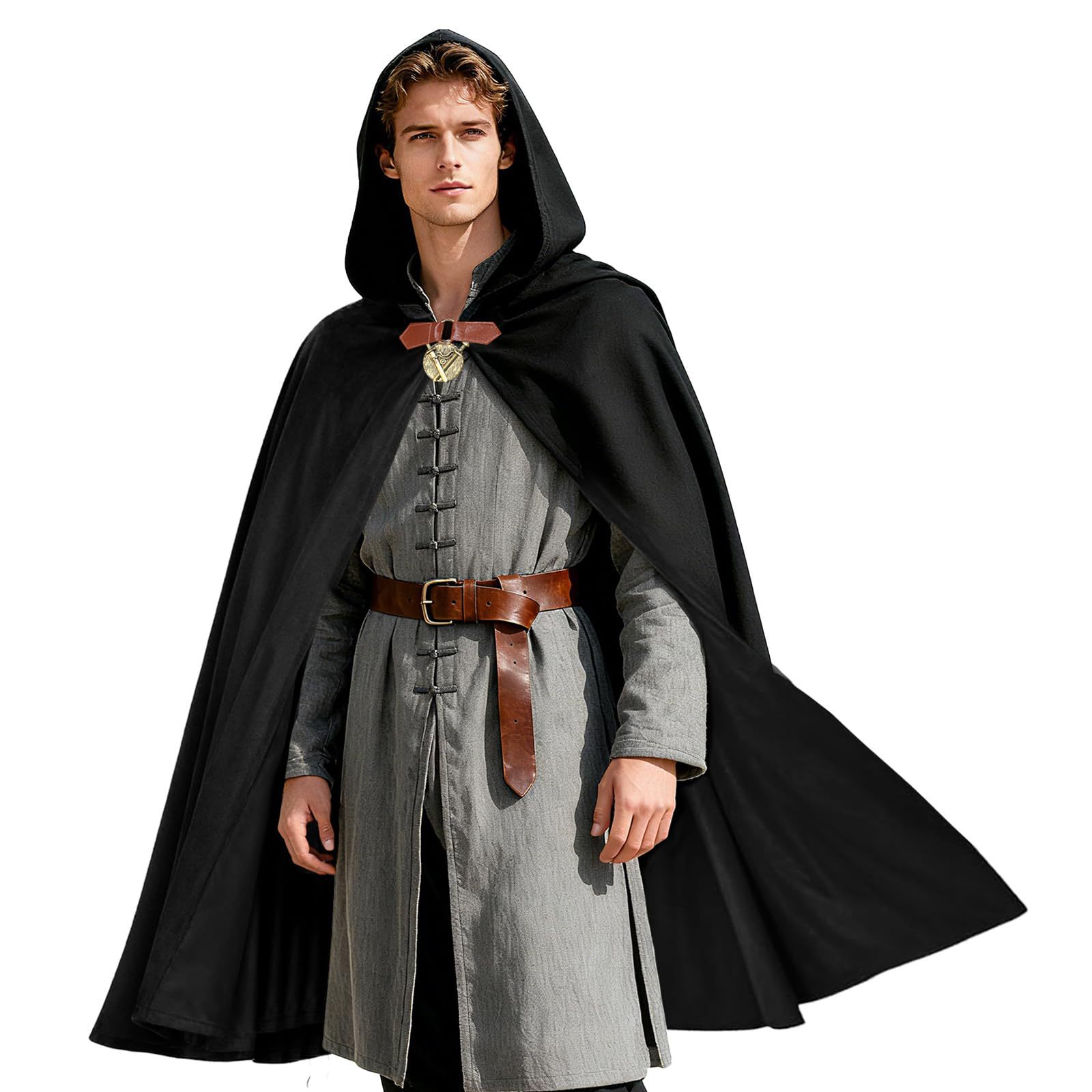 Women'S Fashion Renaissance Period - Men's Velvet Hooded Cloak Renaissance Period