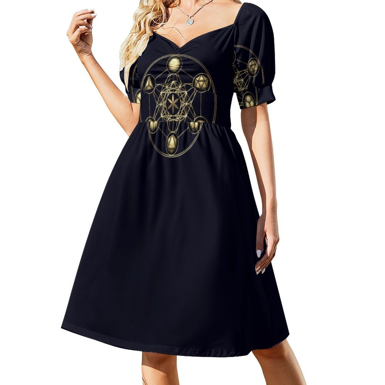 Platonic Solids Metatrons Cube - Women Fashion Gown 评论和价格