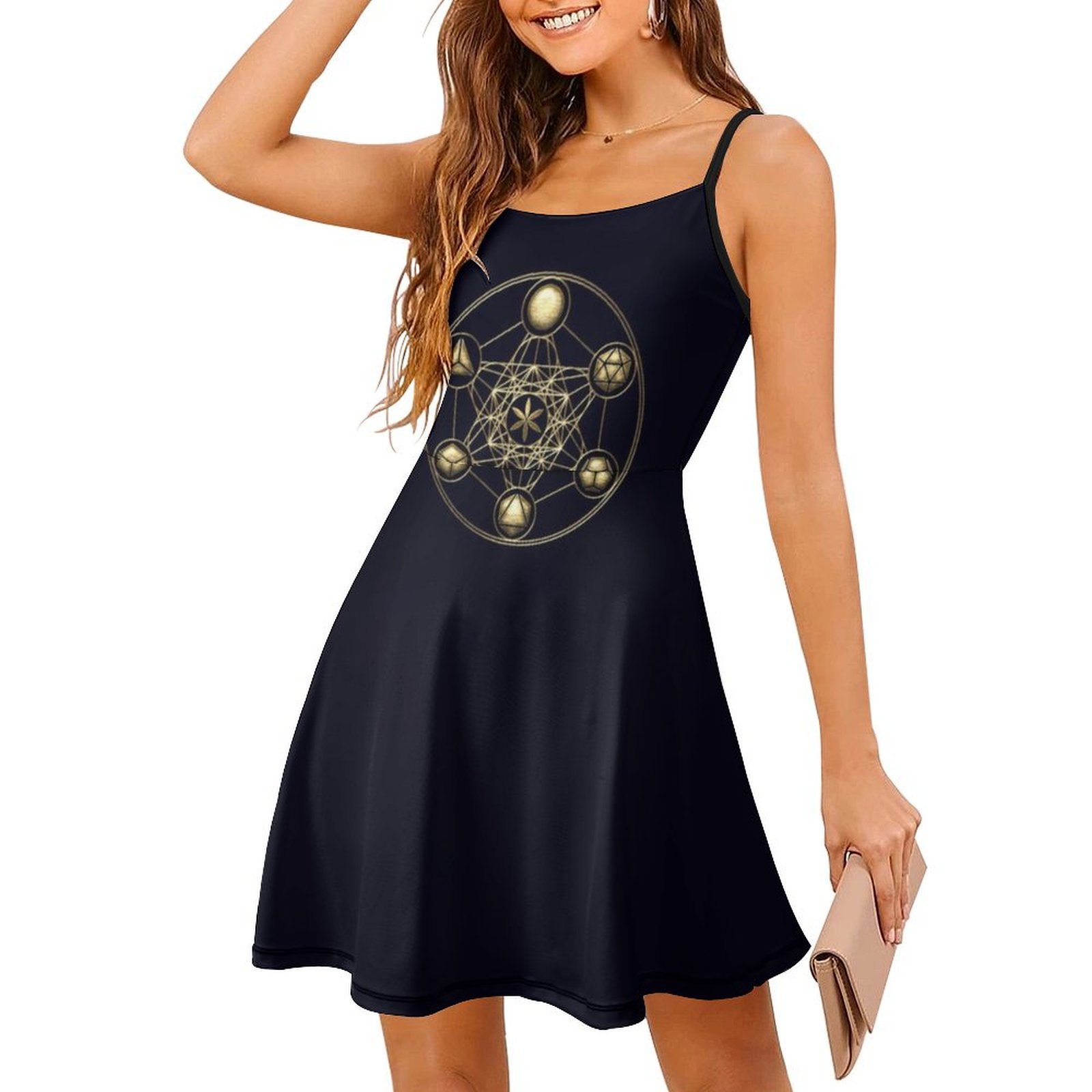Platonic Solids Metatrons Cube - Women Fashion Gown 评论和价格