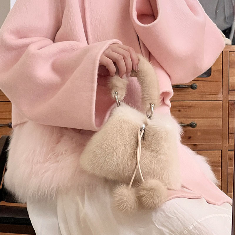 Y2K Real Mink Fur Handbag Wome - Women'S Real Y2K Fashion 评论和价格