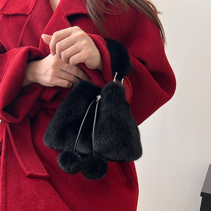 Y2K Real Mink Fur Handbag Wome - Women'S Real Y2K Fashion 评论和价格