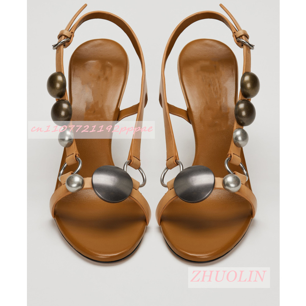 Women Metal Disc Decor Slingba - Spaghetti Strap Dress 评论和价格