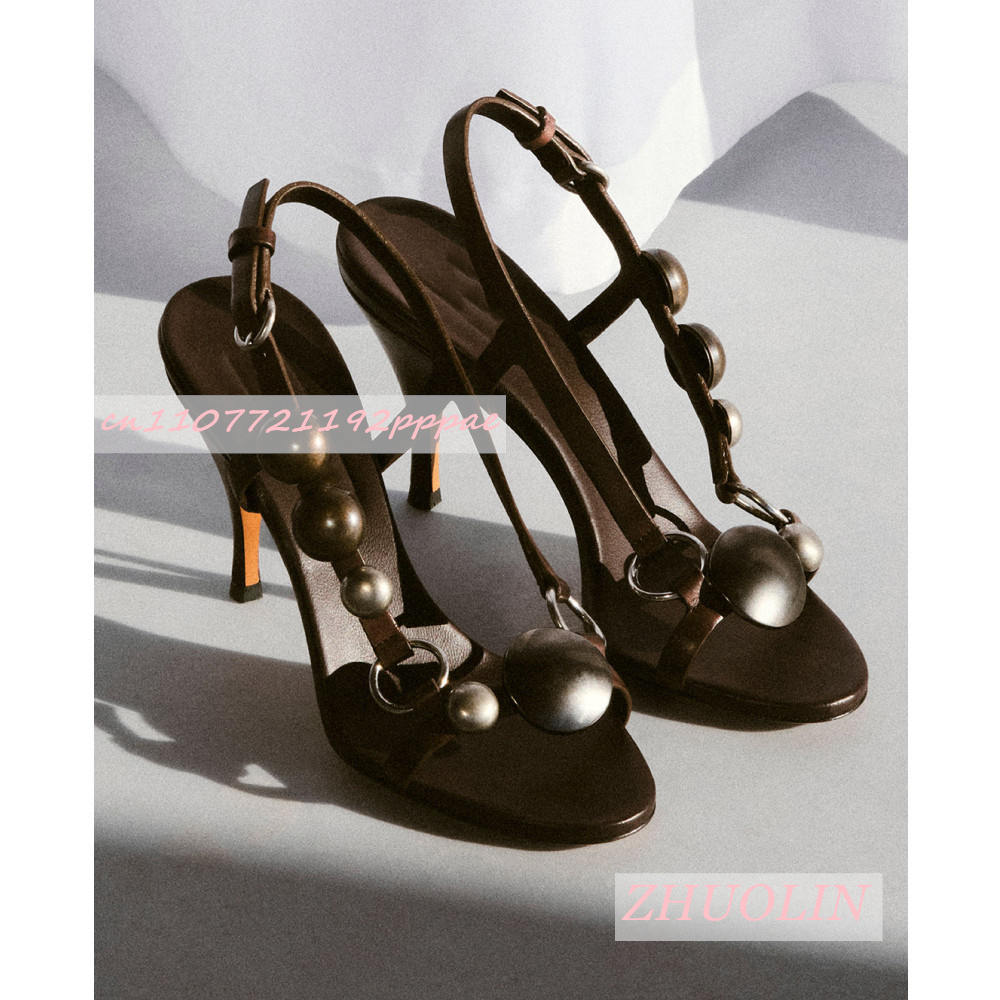 Women Metal Disc Decor Slingba - Spaghetti Strap Dress 评论和价格
