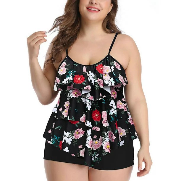 Tankini Woman Bikini Floral Pr - Crop Top Women 评论和价格