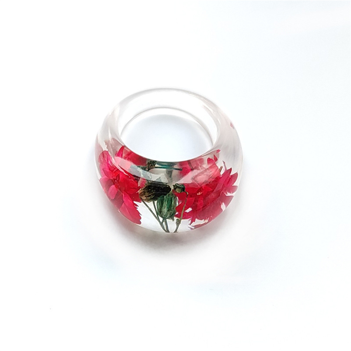 Transparent Resin Ring with Re - Women'S Real Y2K Fashion 评论和价格