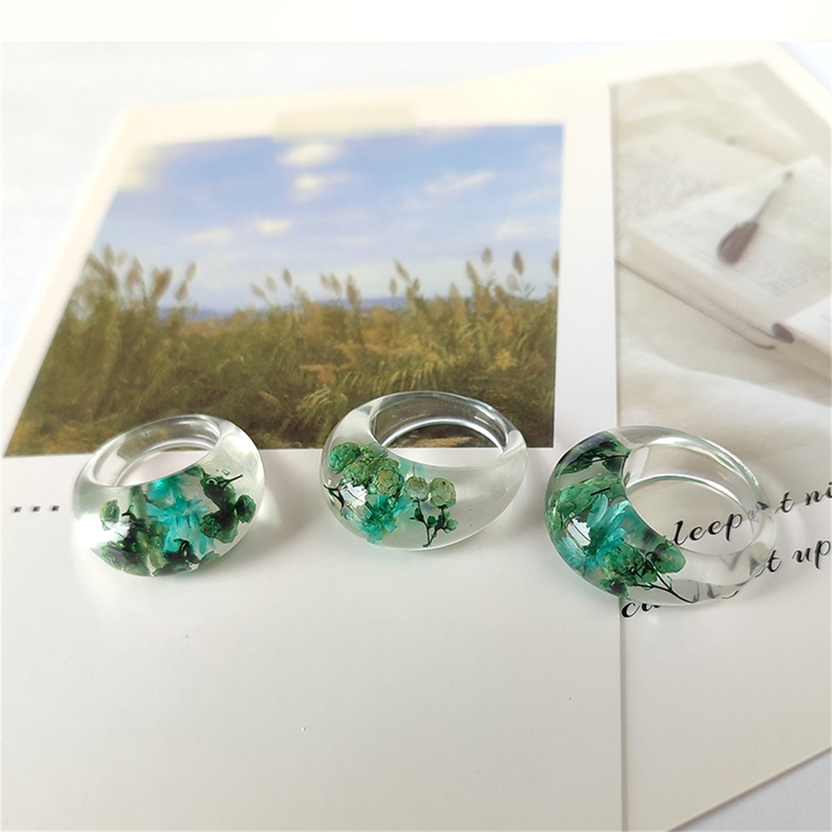 Transparent Resin Cute Ring Re - Women'S Real Y2K Fashion 评论和价格