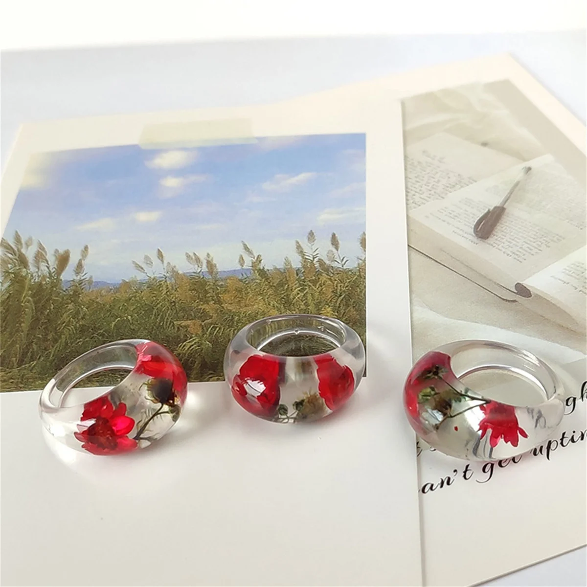 Transparent Resin Cute Ring Re - Women'S Real Y2K Fashion 评论和价格