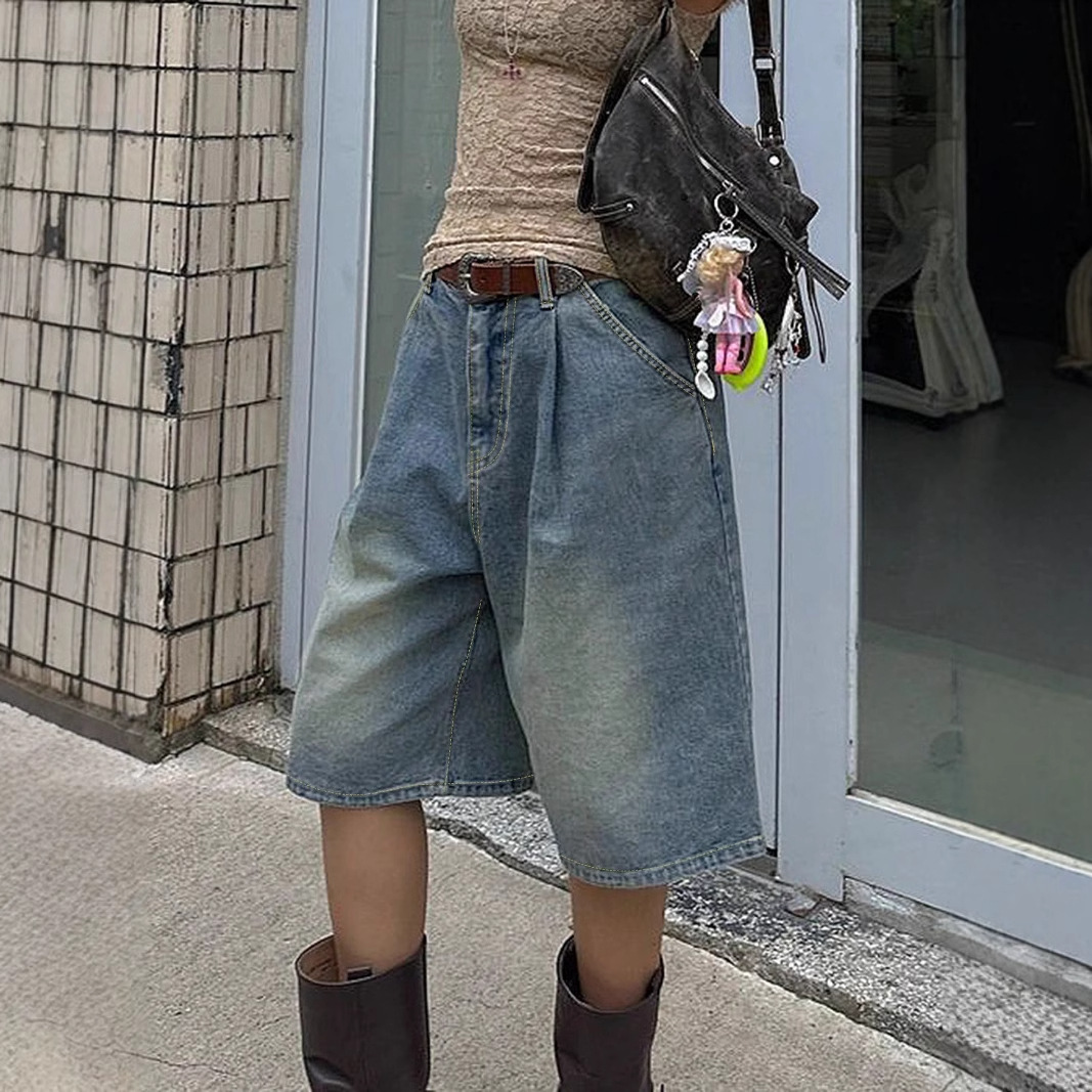 American Retro Washed Denim Fi - Denim Shorts Women 评论和价格