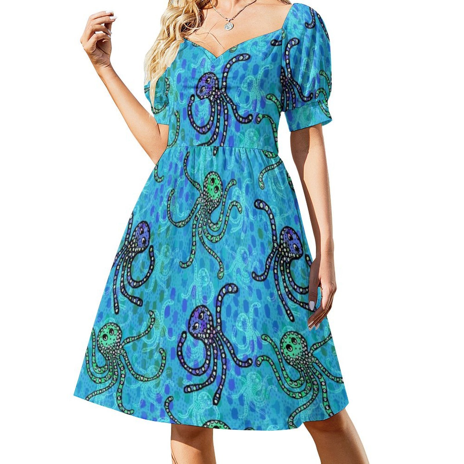Octopus Party Pattern-Trippy C - Women Fashion Gown 评论和价格