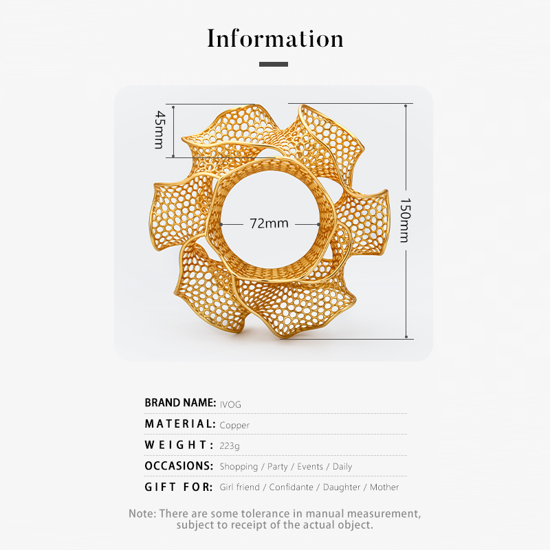 IVOG Petals Design Gold Color  - Women'S Fashion Website 评论和价格