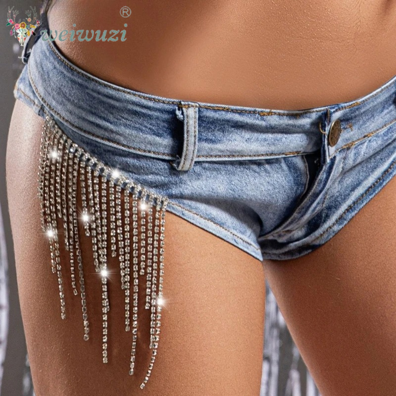 Uxury Diamond Tassel Women Min - Denim Shorts Women 评论和价格