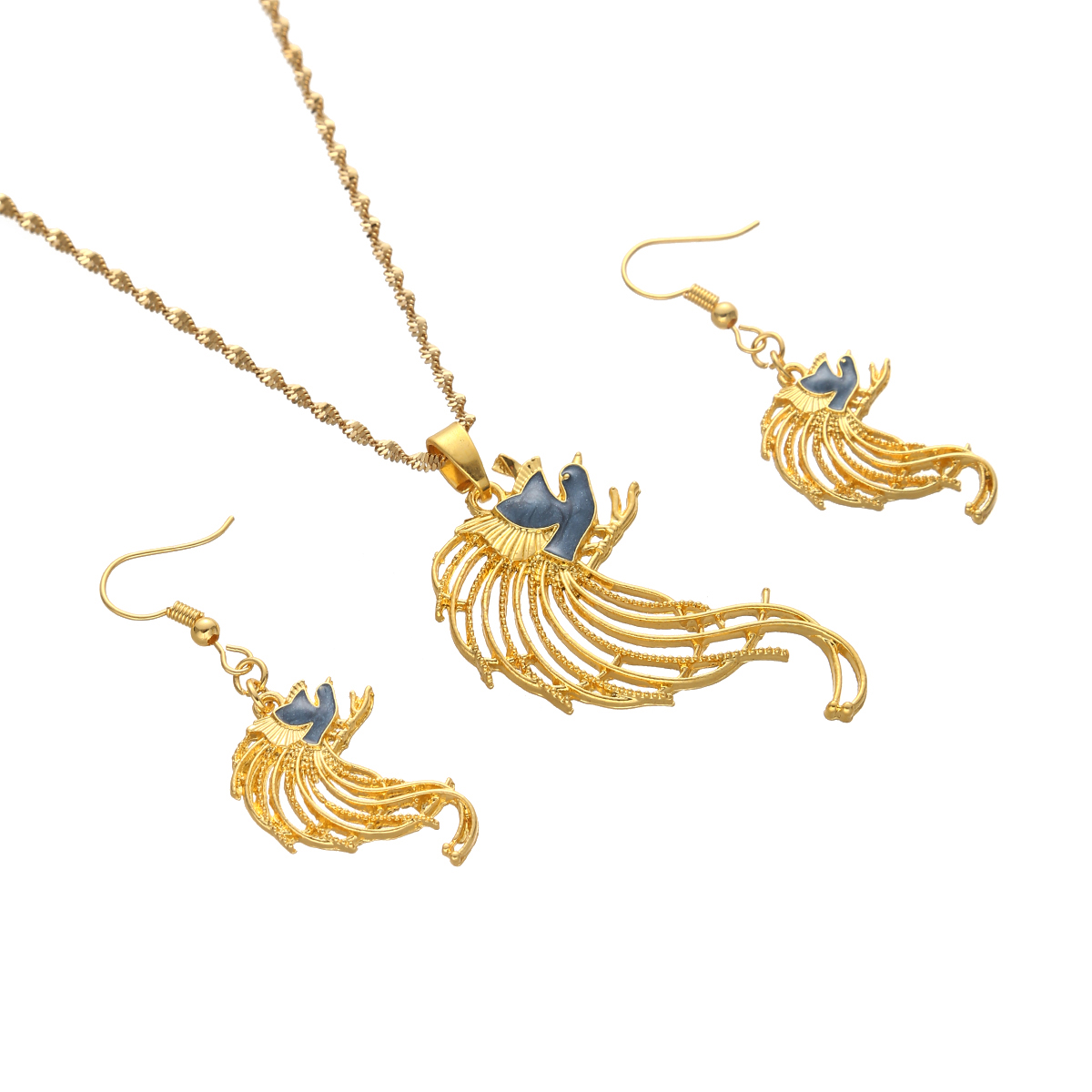 Bird Necklace Earrings Set for - Women Fashion Png 评论和价格