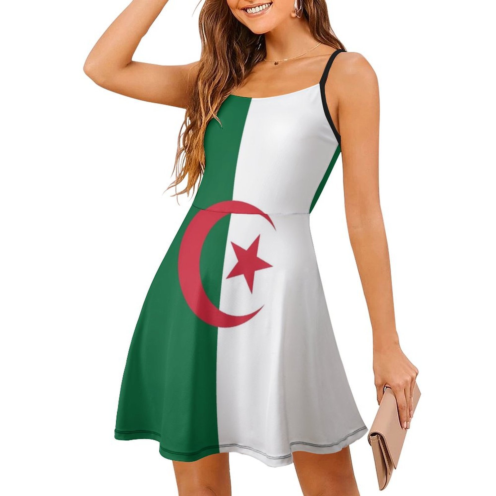 Algerian Flag Boho Chic Dress  - Women Fashion Gown 评论和价格