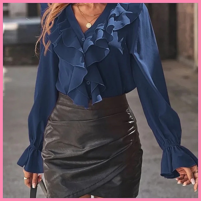 2025 Fashion V-Neck Ruffle Fla - Women'S Fashion For 2025 评论和价格