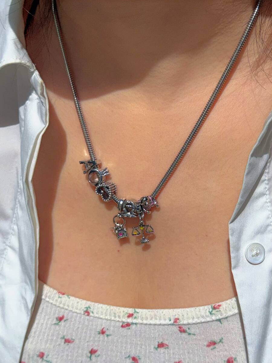 1pc Retro Heart Necklace, Rena - Women'S Fashion Renaissance Period 评论和价格