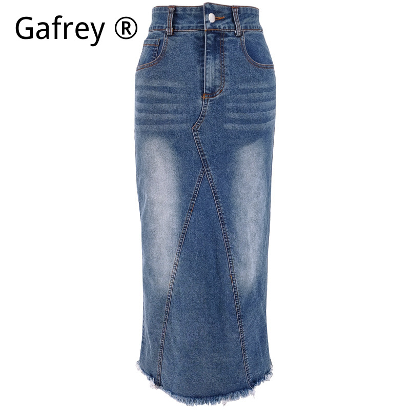 Women Denim Midi Skirt High Wa - A-Line Skirt Midi 评论和价格