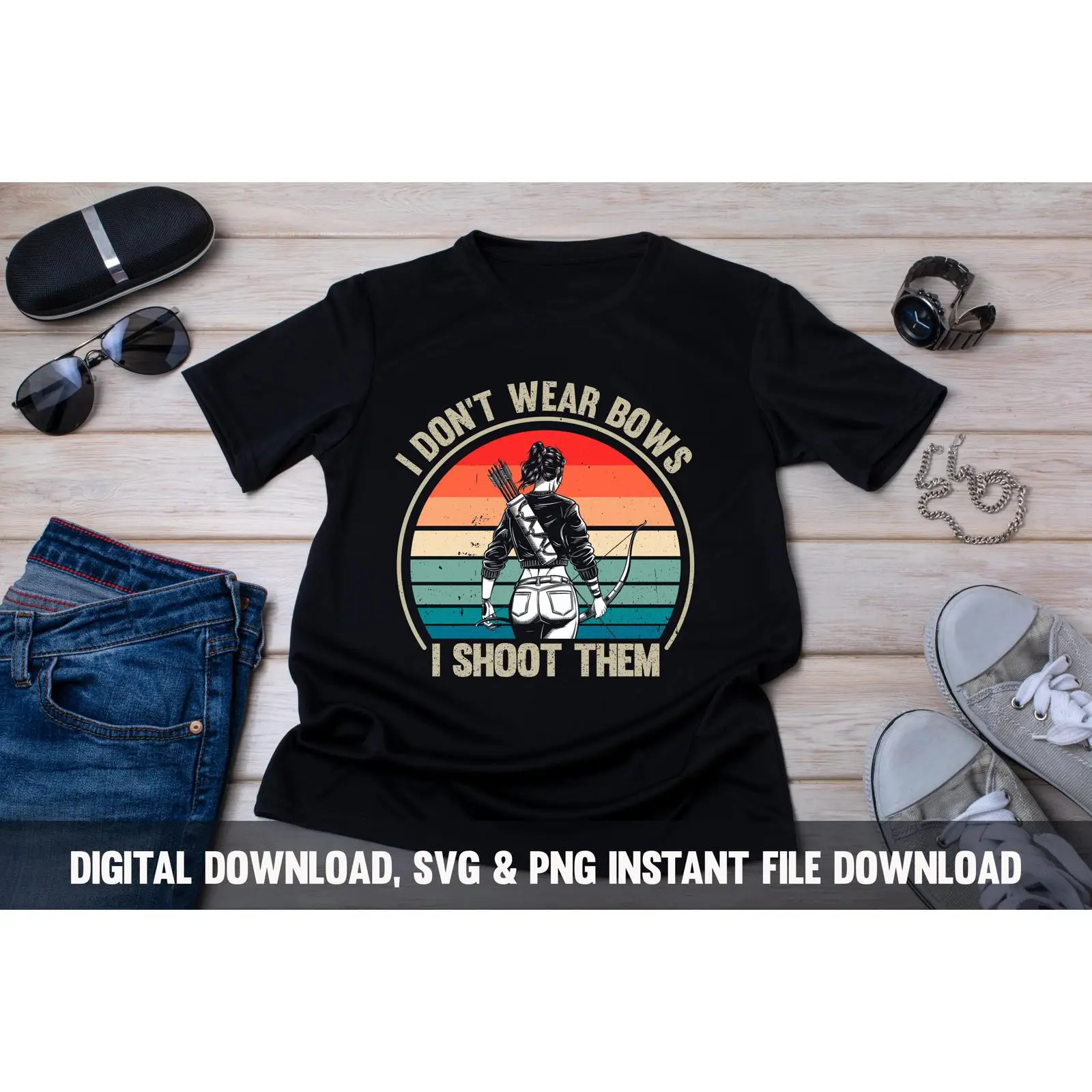 Archery Woman SVG PNG Hunting  - Women Fashion Png 评论和价格