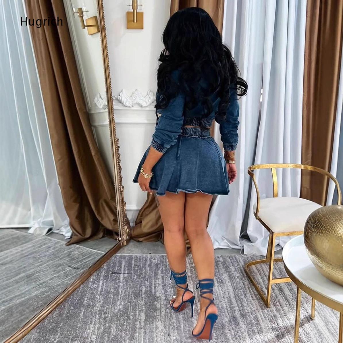 Hooded Long Sleeve Skort Rompe - Denim Shorts Women 评论和价格