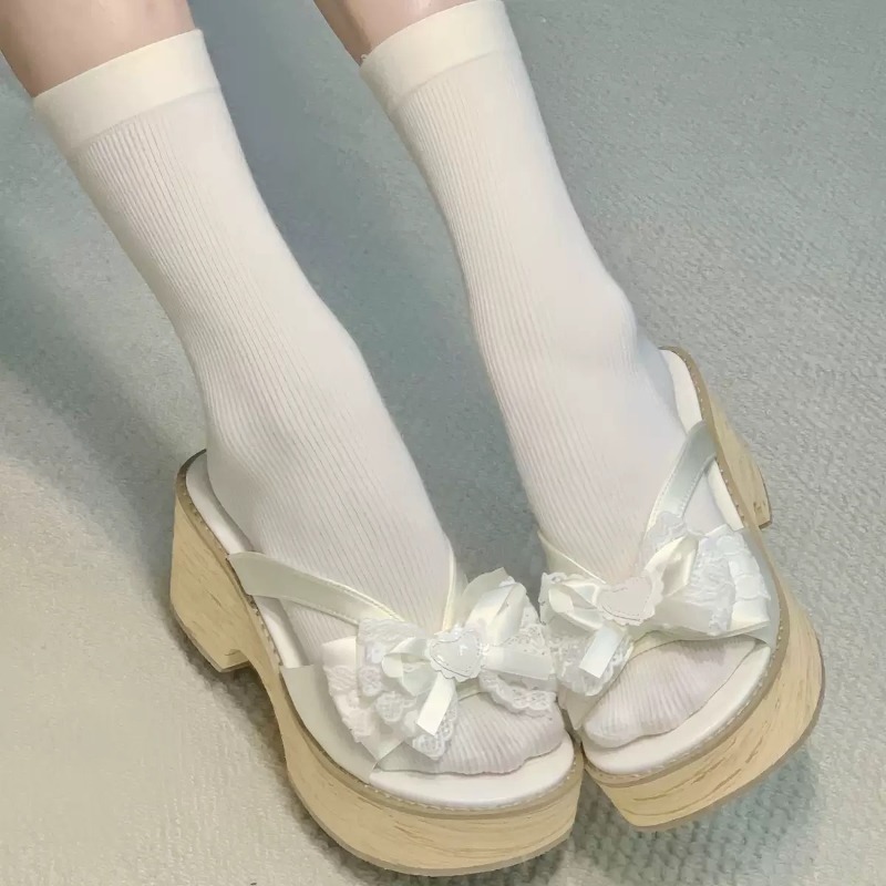 Sweet Bow Wood Grain Thick Bot - Spaghetti Strap Dress 评论和价格