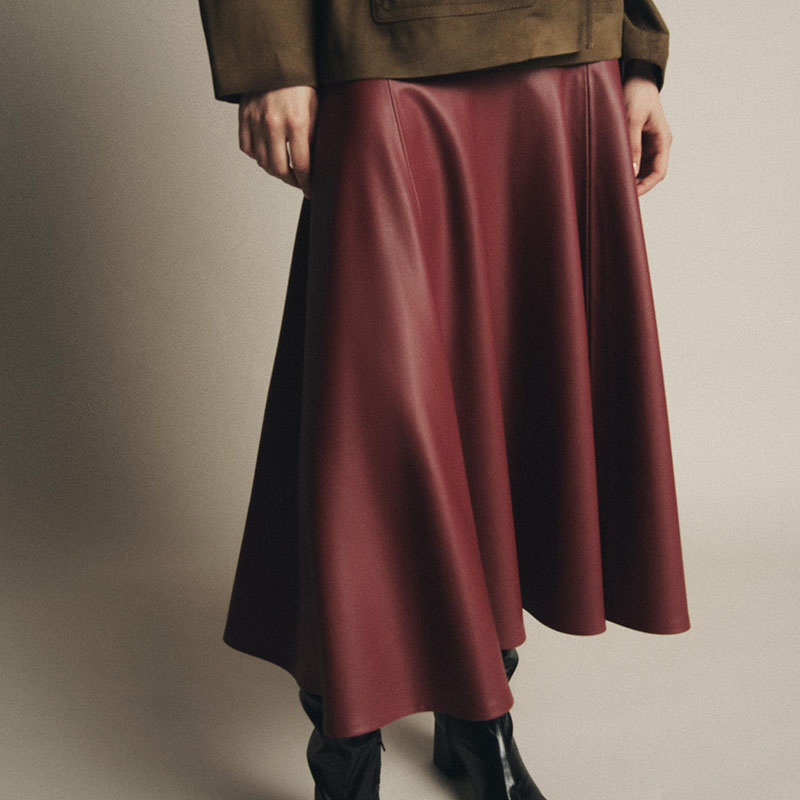 Ele Faionable Loose A-Line Fau - A-Line Skirt Midi 评论和价格