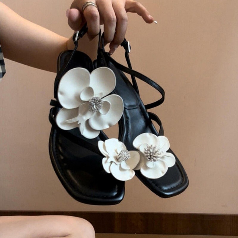 Wonen  Flower Clip Toe High Sa - Spaghetti Strap Dress 评论和价格