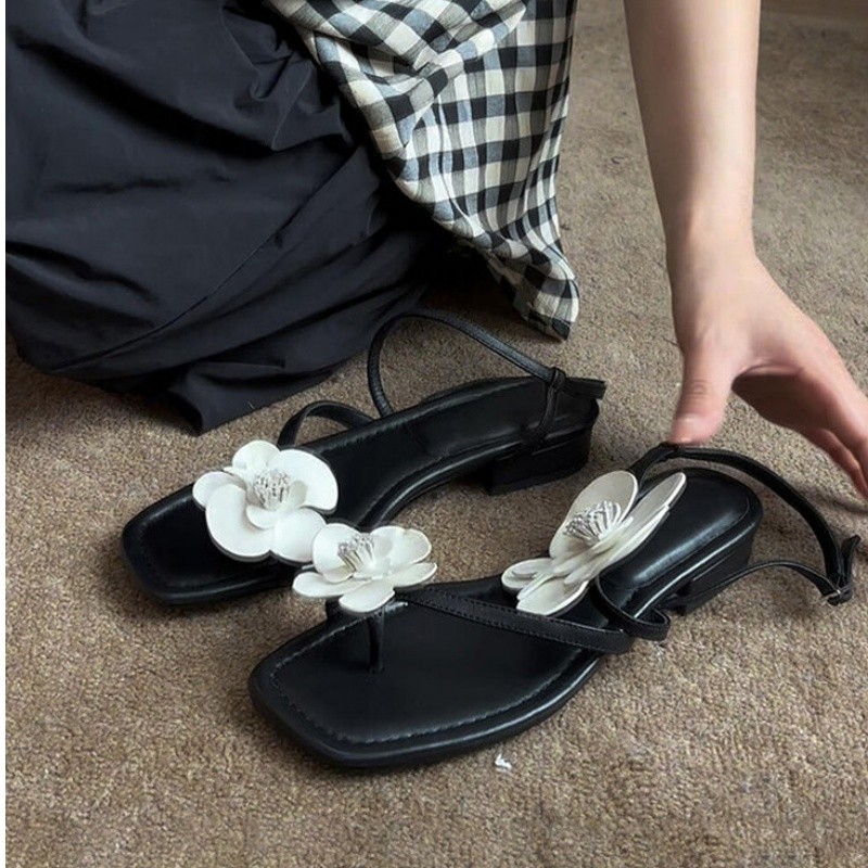 Wonen  Flower Clip Toe High Sa - Spaghetti Strap Dress 评论和价格