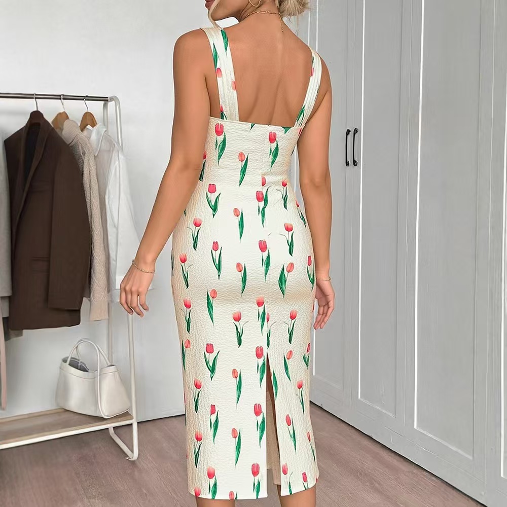 Fashionable Floral Print Crop  - A-Line Skirt Midi 评论和价格