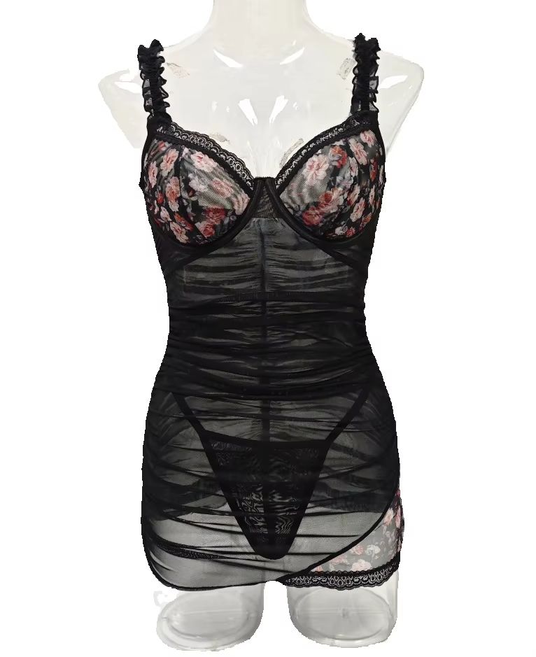 Women Lace Lingerie Dress Ruff - Spaghetti Strap Dress 评论和价格