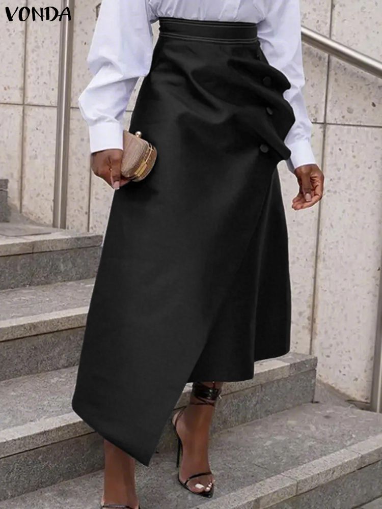 Plus Size Satin Skirts VONDA E - A-Line Skirt Midi 评论和价格