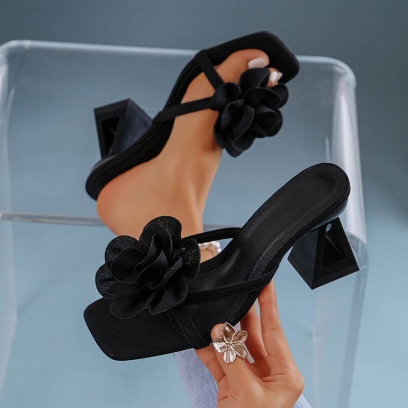 Womens 3D Flower Decor Sandals - Spaghetti Strap Dress 评论和价格