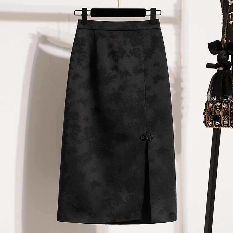 New Chinese Style High Waist S - A-Line Skirt Midi 评论和价格