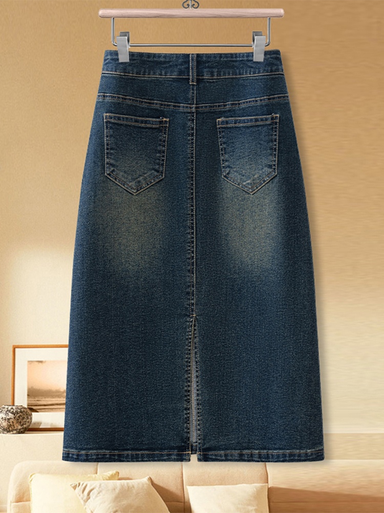 Retro Denim A-Line Midi Skirt  - A-Line Skirt Midi 评论和价格