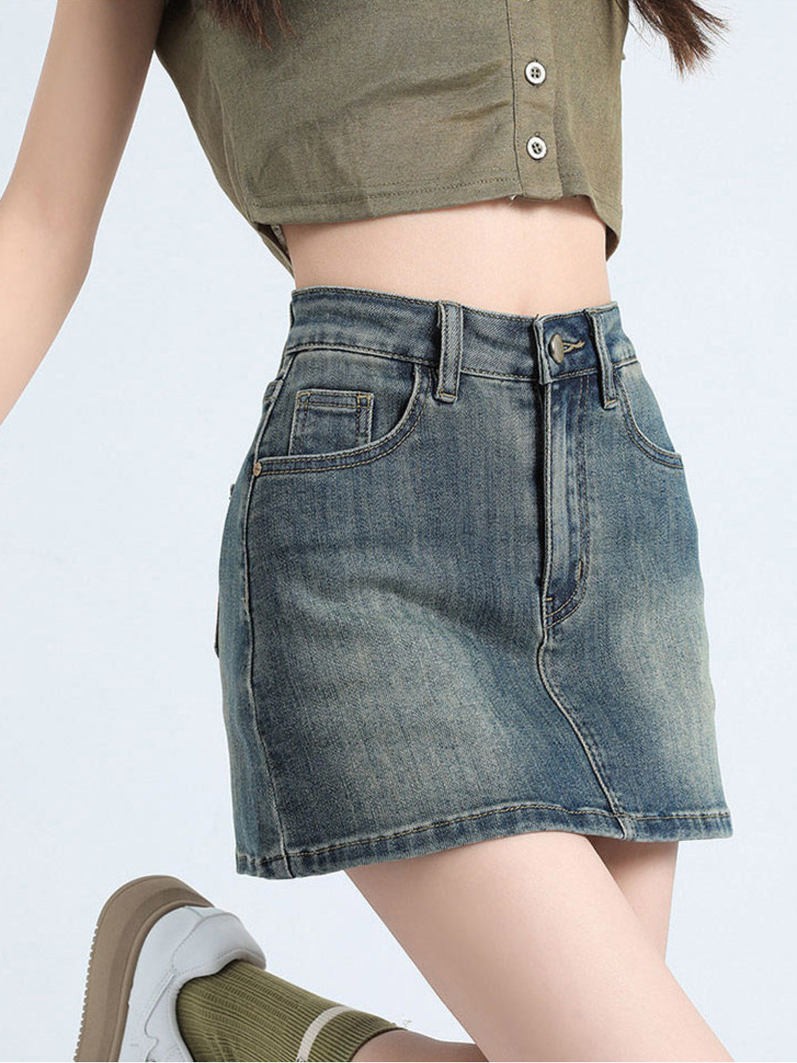 Women's Vintage Washed Denim S - Denim Shorts Women 评论和价格